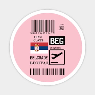 Belgrade Serbia travel ticket Magnet